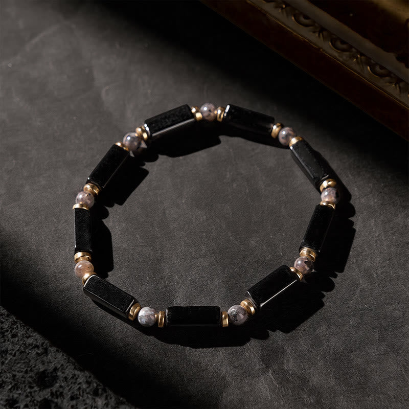 Buddha Stones Bracciale protettivo in onice nera con perline in rame - image 4