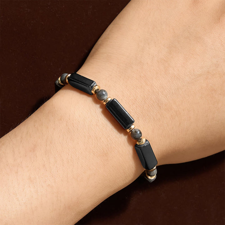 Buddha Stones Bracciale protettivo in onice nera con perline in rame - image 11