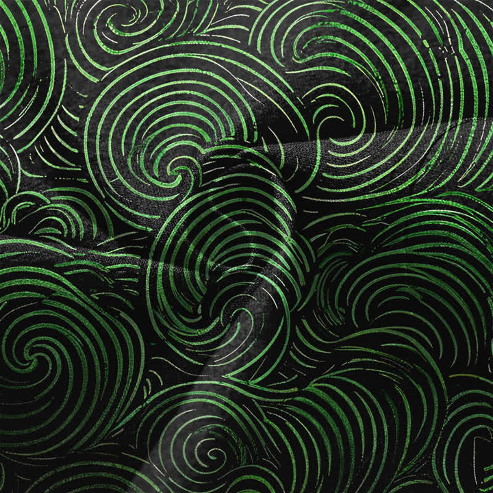 Buddha Stones Kimono da uomo in cotone con motivo a spirale sfumato e apertura frontale. - image 5