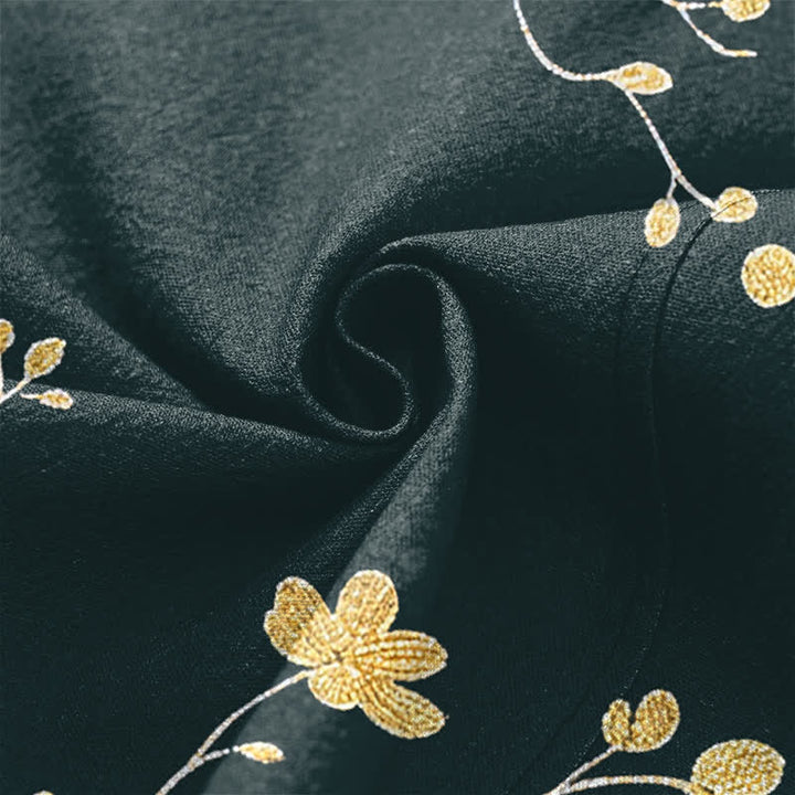 Buddha Stones Kimono da uomo in cotone con stampa floreale e motivo drago, aperto sul davanti. - image 5