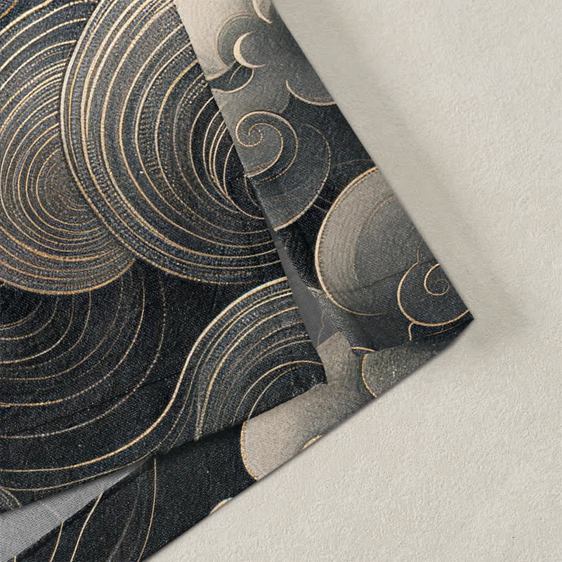 Buddha Stones Kimono da uomo in cotone con motivo drago, nuvole e mare, aperto sul davanti. - image 4