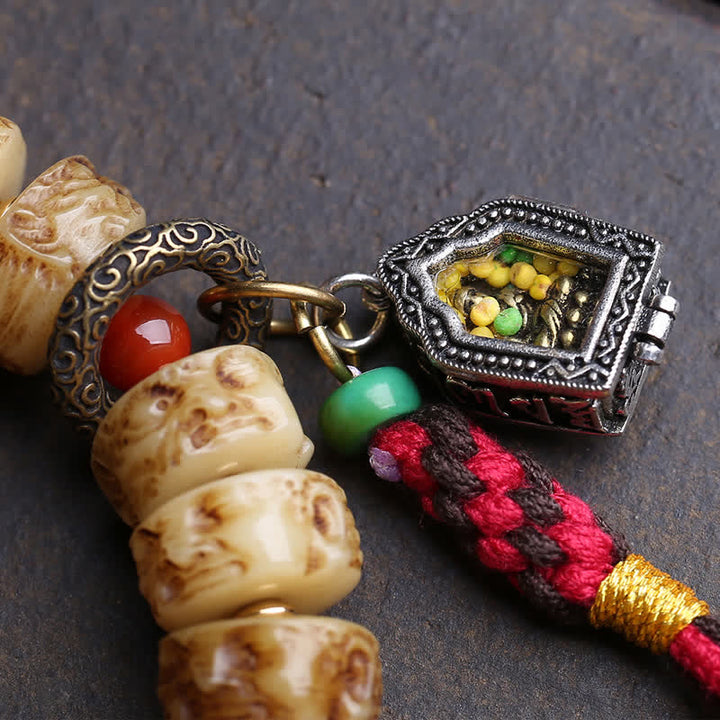 Buddha Stones Bracciale di protezione della foresta con perline d'osso tibetane, Signore dei cadaveri - image 2