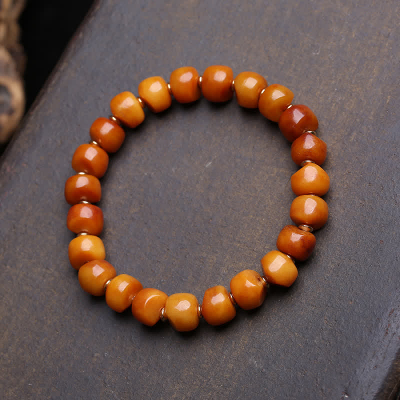 Buddha Stones Bracciale di forza e protezione della foresta del Signore dei Cadaveri con perline d'osso - Perline semplici - 10×7 mm - image 4