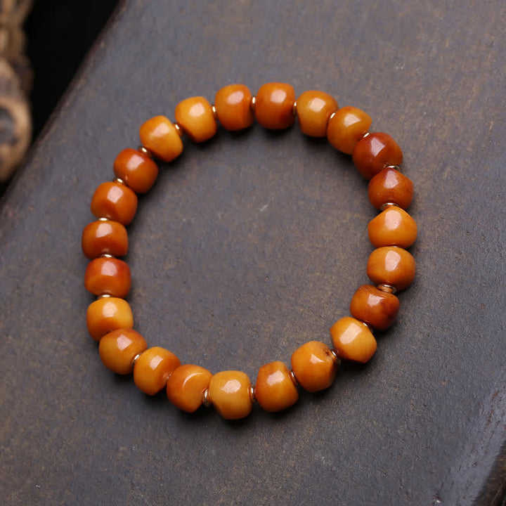 Buddha Stones Bracciale di forza e protezione della foresta del Signore dei Cadaveri con perline d'osso - Perline semplici - 10×7 mm - image 4