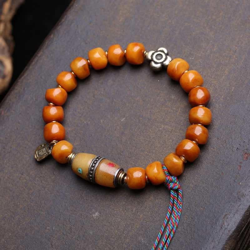Buddha Stones Bracciale di forza e protezione della foresta del Signore dei Cadaveri con perline d'osso - Zakiram - 10×7 mm - image 3