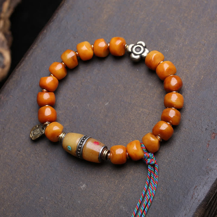 Buddha Stones Bracciale di forza e protezione della foresta del Signore dei Cadaveri con perline d'osso - Zakiram - 10×7 mm - image 3