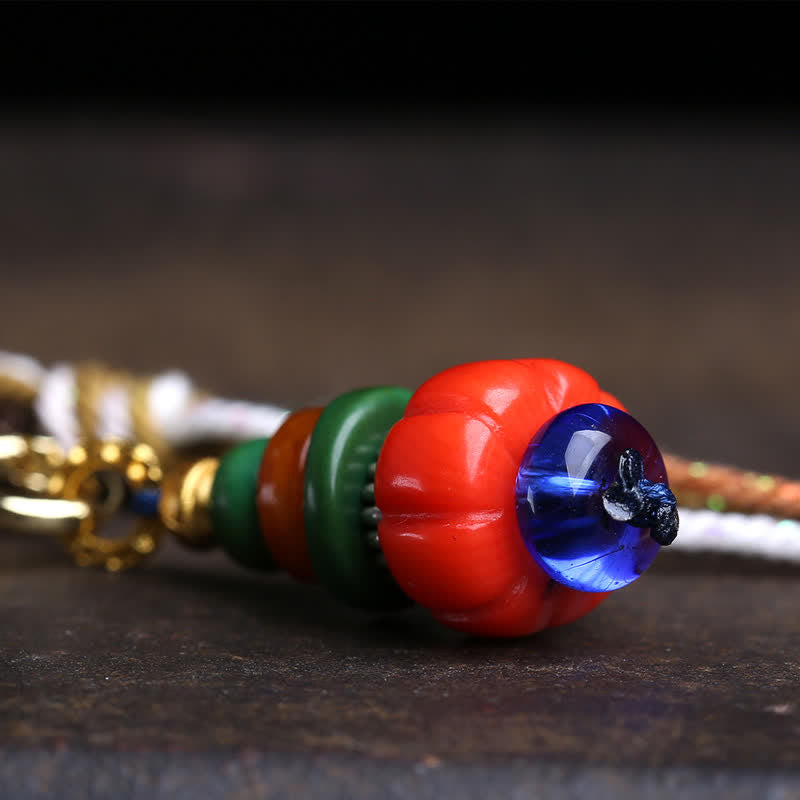 Buddha Stones Collana con ciondolo di protezione tibetano con design Mani Stone Heap Heap Bead Liuli Bead. - image 4