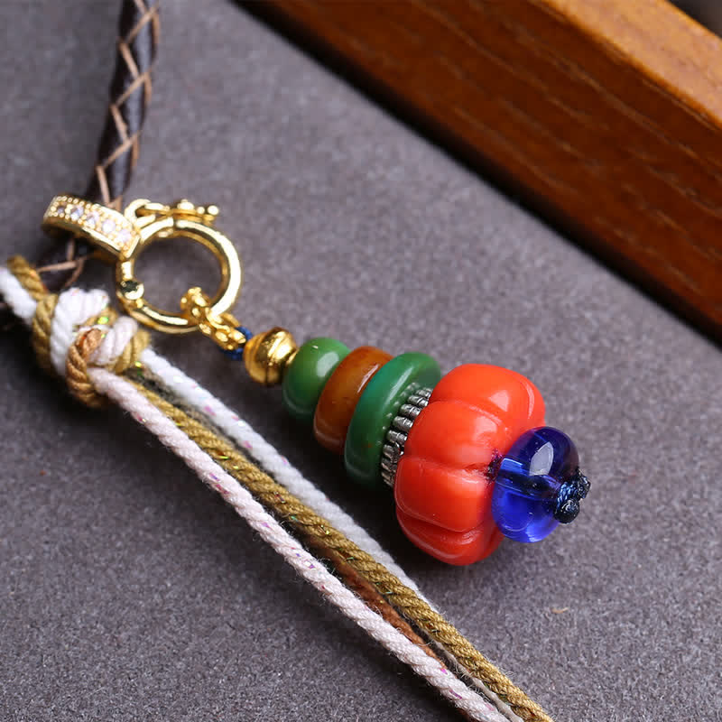 Buddha Stones Collana con ciondolo di protezione tibetano con design Mani Stone Heap Heap Bead Liuli Bead. - image 3