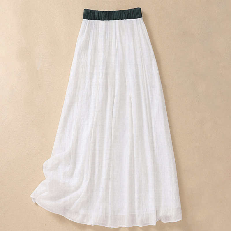 Gonna da donna 7-8 con pieghe a contrasto e allacciatura, modello casual Buddha Stones, lunghezza 7-8. - image 11