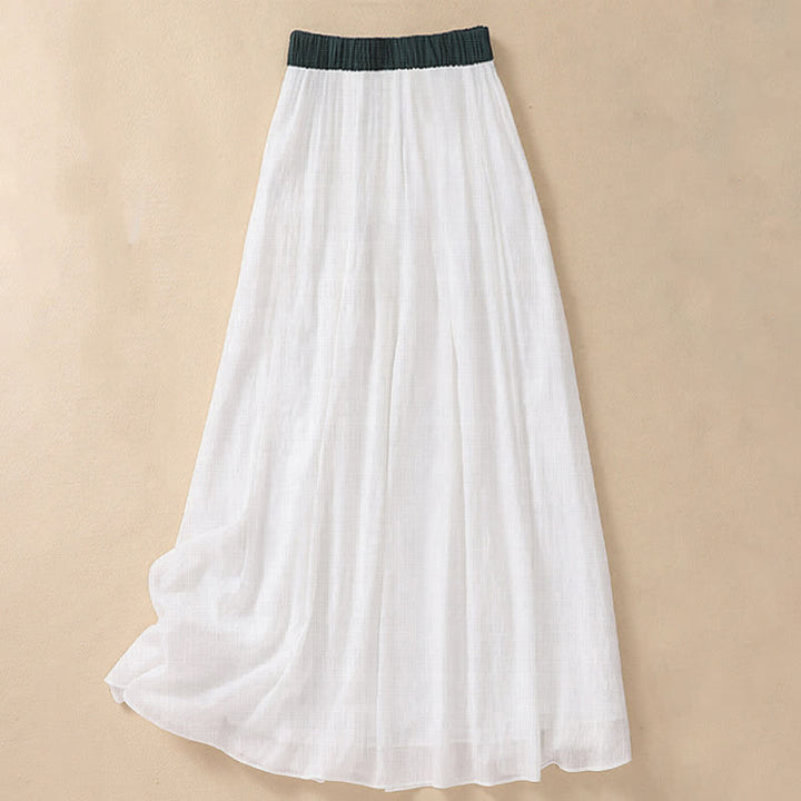 Gonna da donna 7-8 con pieghe a contrasto e allacciatura, modello casual Buddha Stones, lunghezza 7-8. - image 11