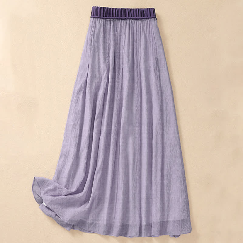 Gonna da donna 7-8 con pieghe a contrasto e allacciatura, modello casual Buddha Stones, lunghezza 7-8. - image 17