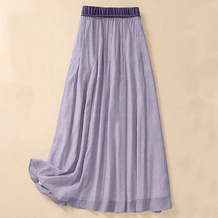 Gonna da donna 7-8 con pieghe a contrasto e allacciatura, modello casual Buddha Stones, lunghezza 7-8. - image 17
