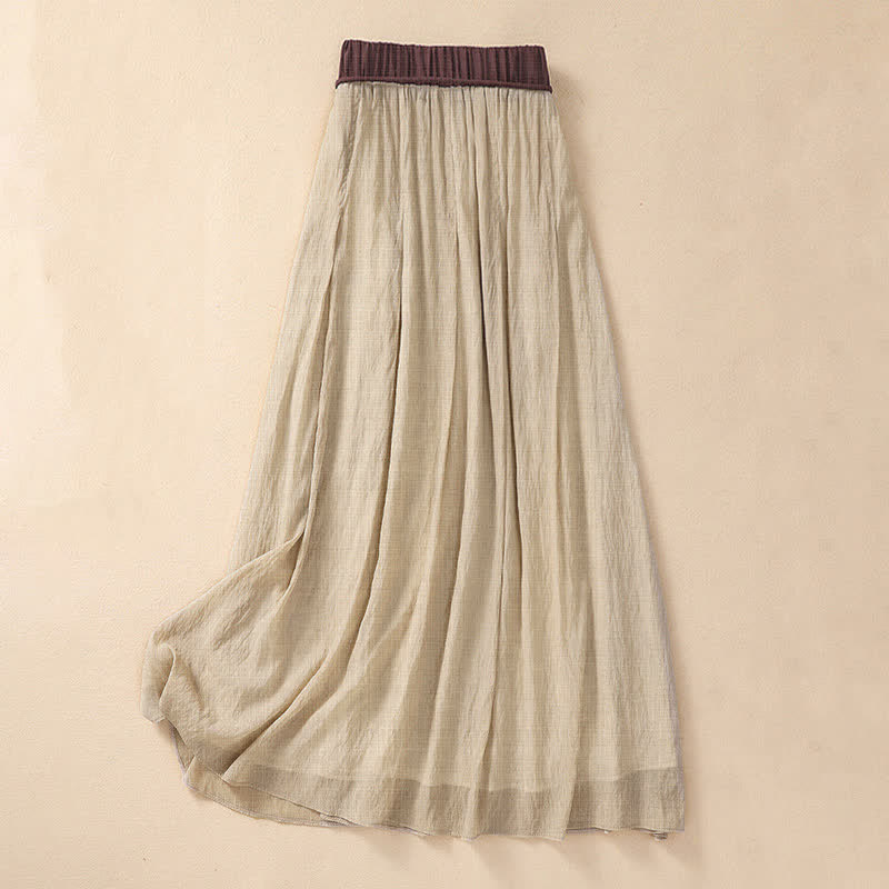 Gonna da donna 7-8 con pieghe a contrasto e allacciatura, modello casual Buddha Stones, lunghezza 7-8. - image 1