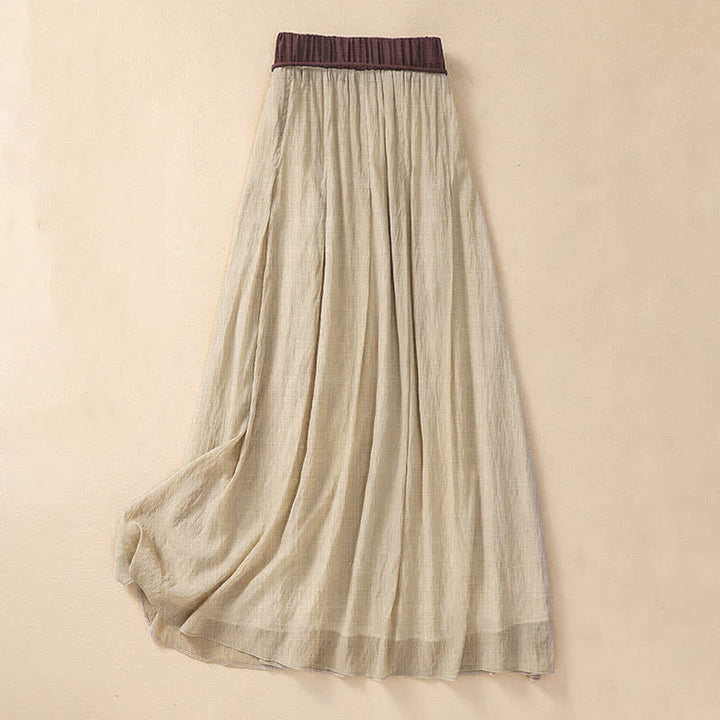 Gonna da donna 7-8 con pieghe a contrasto e allacciatura, modello casual Buddha Stones, lunghezza 7-8. - image 1