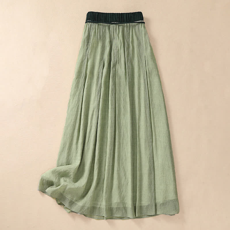 Gonna da donna 7-8 con pieghe a contrasto e allacciatura, modello casual Buddha Stones, lunghezza 7-8. - image 23