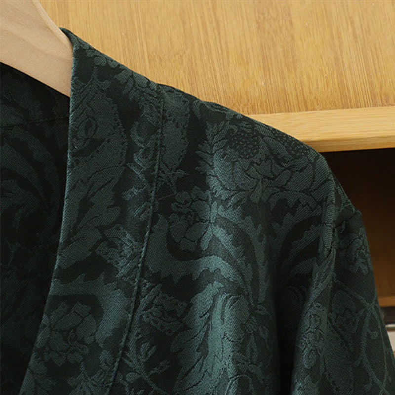Buddha Stones Kimono da donna autunnale stile Tang vintage con coulisse e stampa floreale. - image 5