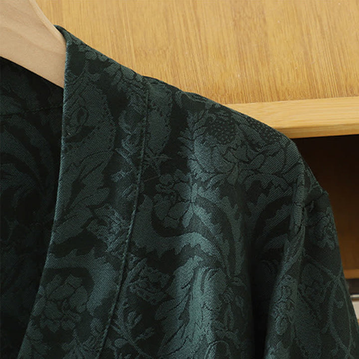 Buddha Stones Kimono da donna autunnale stile Tang vintage con coulisse e stampa floreale. - image 5