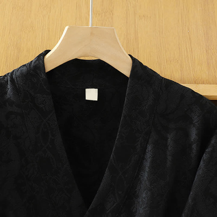 Buddha Stones Kimono da donna autunnale stile Tang vintage con coulisse e stampa floreale. - image 10