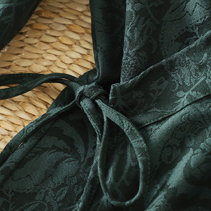 Buddha Stones Kimono da donna autunnale stile Tang vintage con coulisse e stampa floreale. - image 6