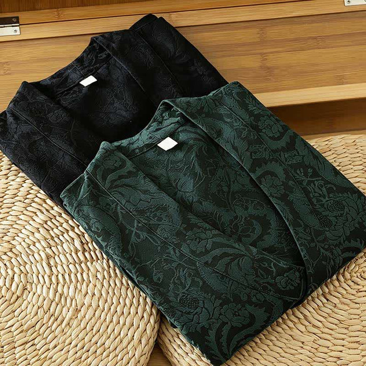 Buddha Stones Kimono da donna autunnale stile Tang vintage con coulisse e stampa floreale. - image 16