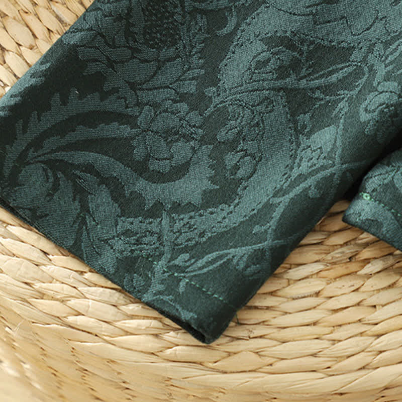 Buddha Stones Kimono da donna autunnale stile Tang vintage con coulisse e stampa floreale. - image 8