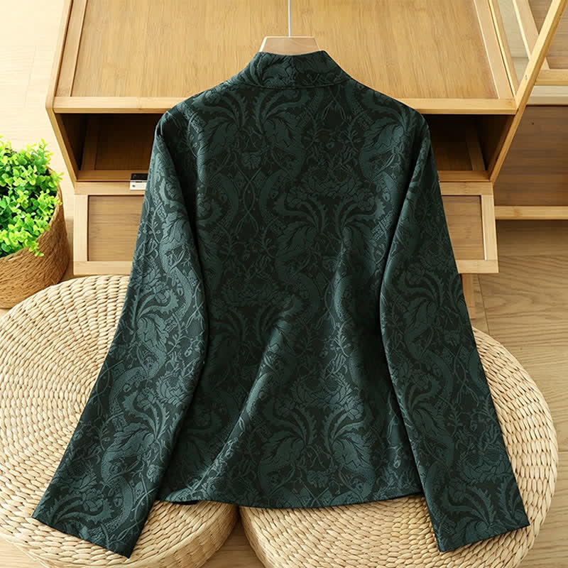 Buddha Stones Kimono da donna autunnale stile Tang vintage con coulisse e stampa floreale. - image 1