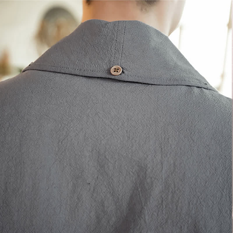 Buddha Stones Kimono da uomo casual, minimalista e tinta unita, ideale per primavera e autunno. - image 11
