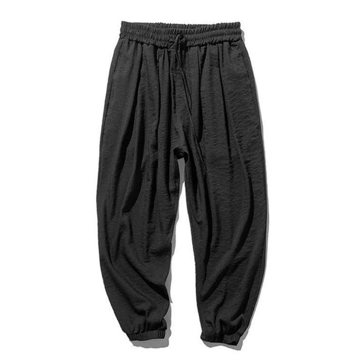 Buddha Stones Pantaloni corti da uomo a tinta unita con coulisse, modello casual primavera/estate, con tasca. - image 10