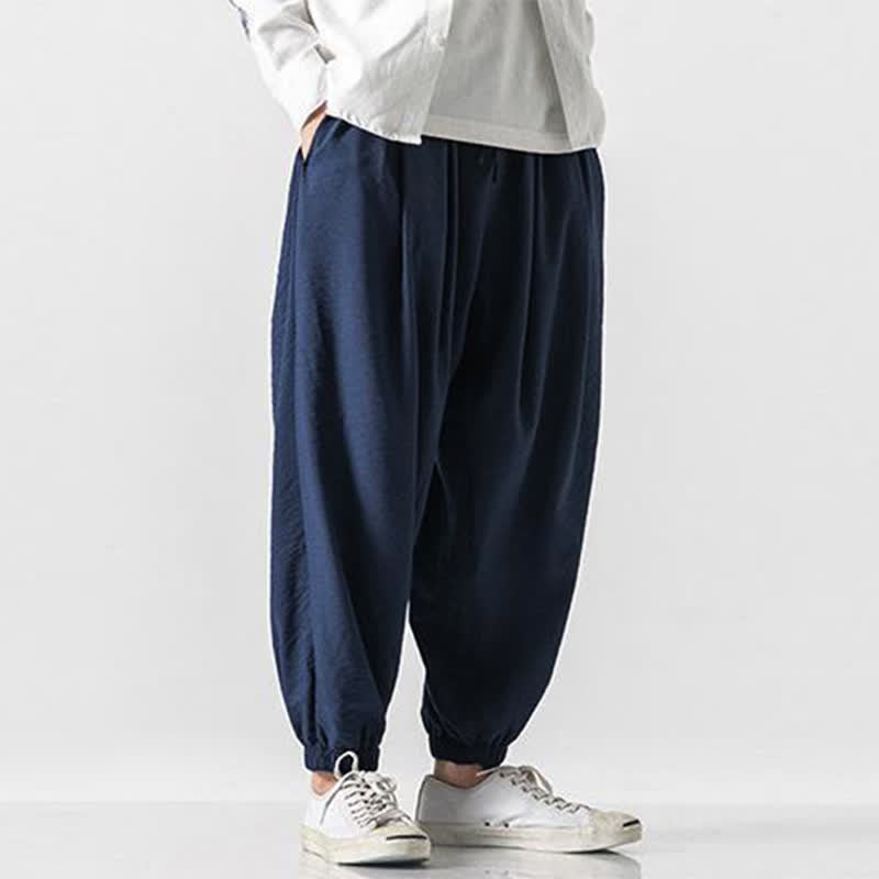 Buddha Stones Pantaloni corti da uomo a tinta unita con coulisse, modello casual primavera/estate, con tasca. - image 13