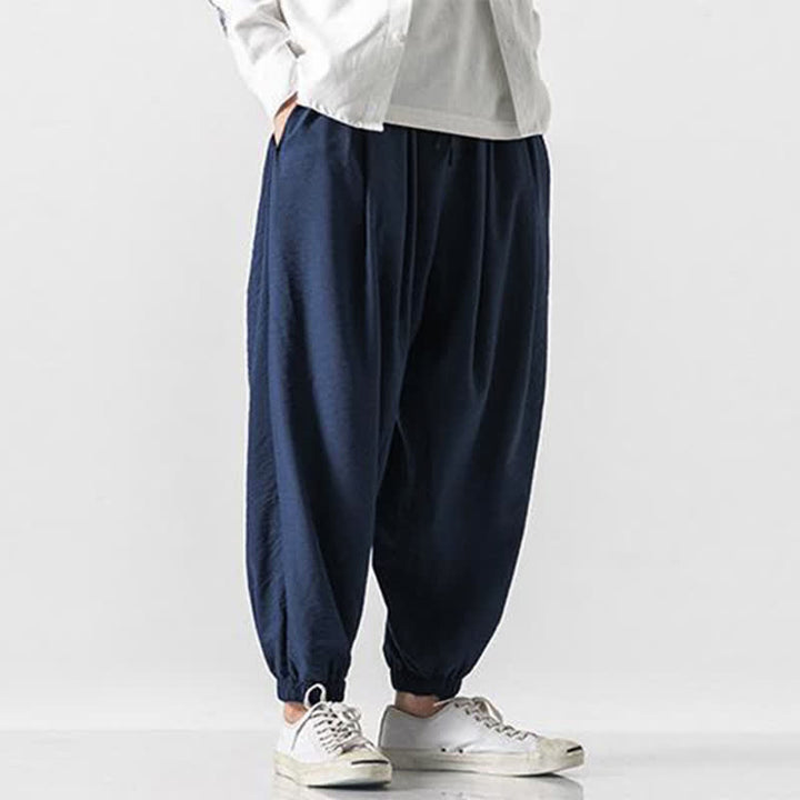 Buddha Stones Pantaloni corti da uomo a tinta unita con coulisse, modello casual primavera/estate, con tasca. - image 13
