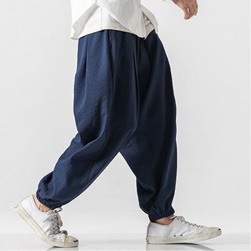 Buddha Stones Pantaloni corti da uomo a tinta unita con coulisse, modello casual primavera/estate, con tasca. - image 12