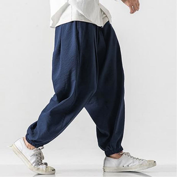 Buddha Stones Pantaloni corti da uomo a tinta unita con coulisse, modello casual primavera/estate, con tasca. - image 12