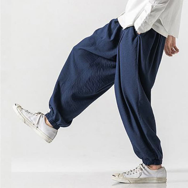 Buddha Stones Pantaloni corti da uomo a tinta unita con coulisse, modello casual primavera/estate, con tasca. - image 16