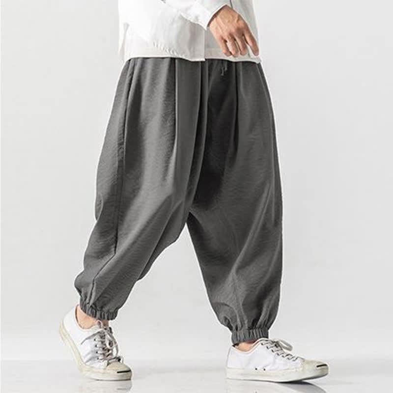 Buddha Stones Pantaloni corti da uomo a tinta unita con coulisse, modello casual primavera/estate, con tasca. - image 22