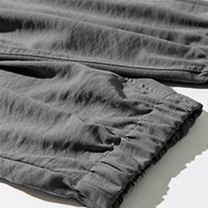 Buddha Stones Pantaloni corti da uomo a tinta unita con coulisse, modello casual primavera/estate, con tasca. - image 29