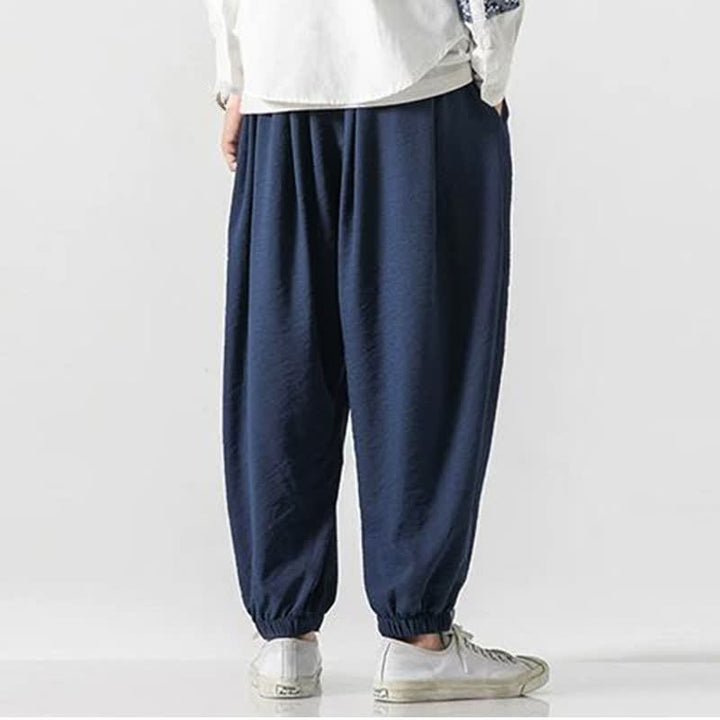 Buddha Stones Pantaloni corti da uomo a tinta unita con coulisse, modello casual primavera/estate, con tasca. - image 15