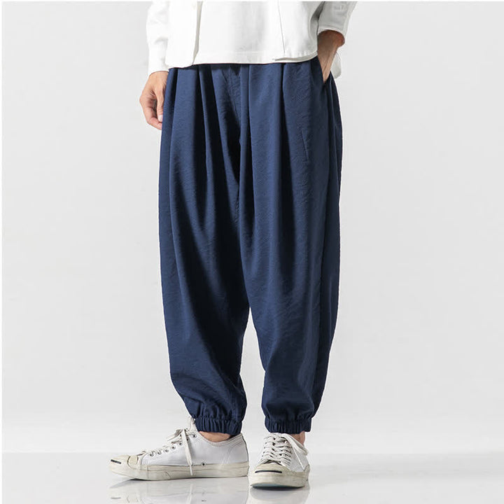 Buddha Stones Pantaloni corti da uomo a tinta unita con coulisse, modello casual primavera/estate, con tasca. - image 14