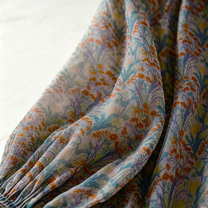 Buddha Stones Camicie a maniche lunghe da donna con stampa floreale vintage autunnale - image 3