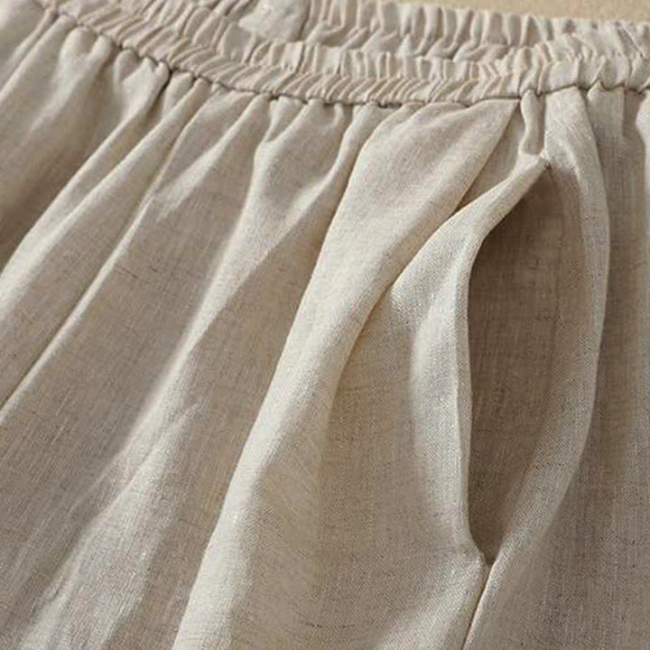 Buddha Stones Pantaloni basici semplici a tinta unita da donna, modello alla caviglia, con gamba dritta e tasche, per primavera/estate. - image 3