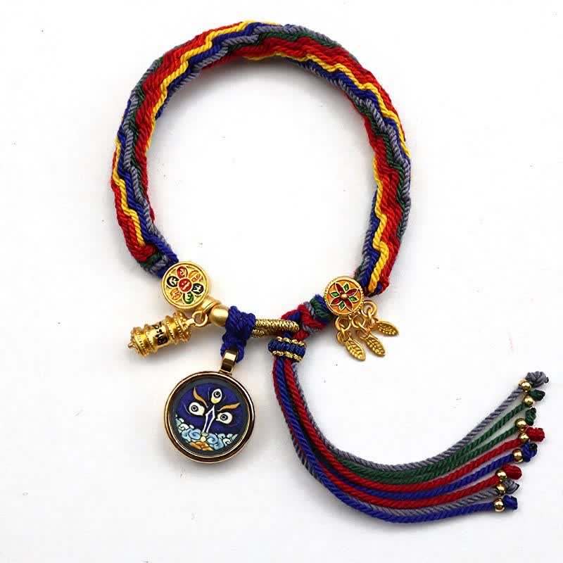 Buddha Stones Bracciale rinforzato Om Mani Padme Hum in acciaio al titanio tibetano - Colori scuri - image 10