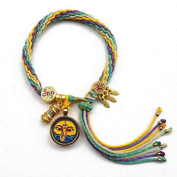 Buddha Stones Bracciale rinforzato Om Mani Padme Hum in acciaio al titanio tibetano - image 1
