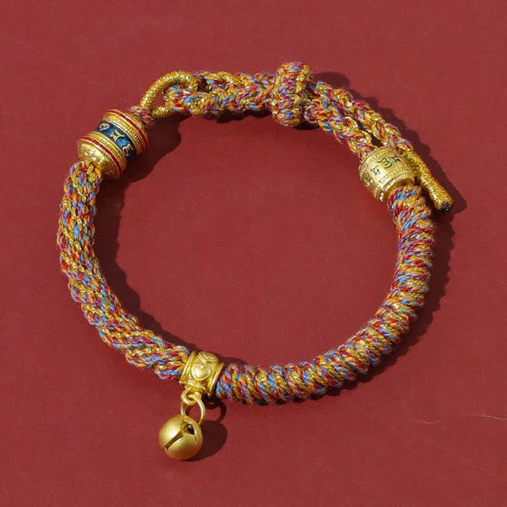Buddha Stones Bracciale tibetano di protezione con cordino rosso Om Mani Padme Hum - Multicolore - image 0