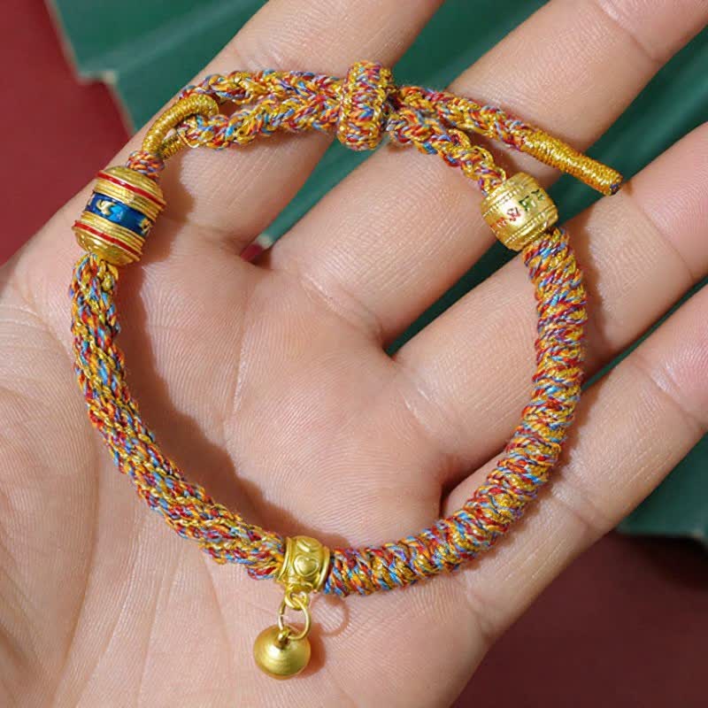 Buddha Stones Bracciale tibetano di protezione con cordino rosso Om Mani Padme Hum - image 2