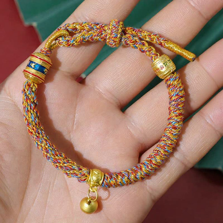 Buddha Stones Bracciale tibetano di protezione con cordino rosso Om Mani Padme Hum - image 2