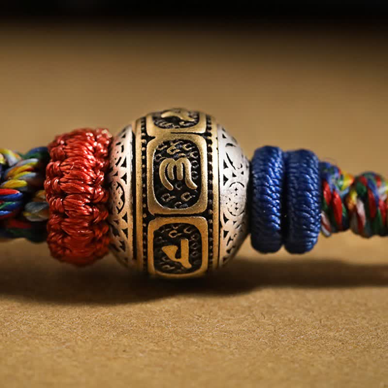 Buddha Stones Bracciale tibetano con corda intrecciata Zakiram Om Mani Padme Hum Peace - image 9