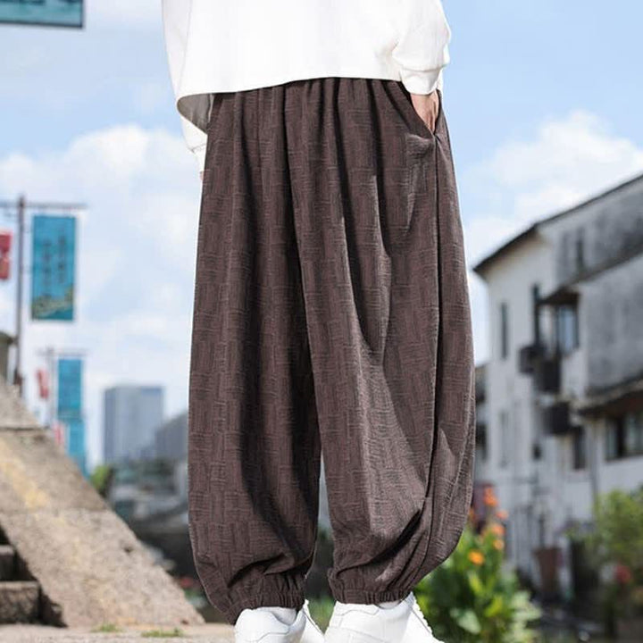Buddha Stones Pantaloni alla caviglia da uomo stile harem con coulisse, casual, vintage, vintage, autunno/inverno, con motivo geometrico e tasca. - image 22