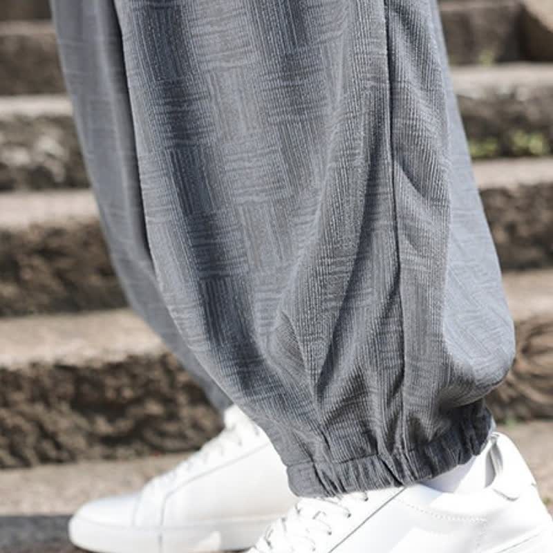 Buddha Stones Pantaloni alla caviglia da uomo stile harem con coulisse, casual, vintage, vintage, autunno/inverno, con motivo geometrico e tasca. - image 17