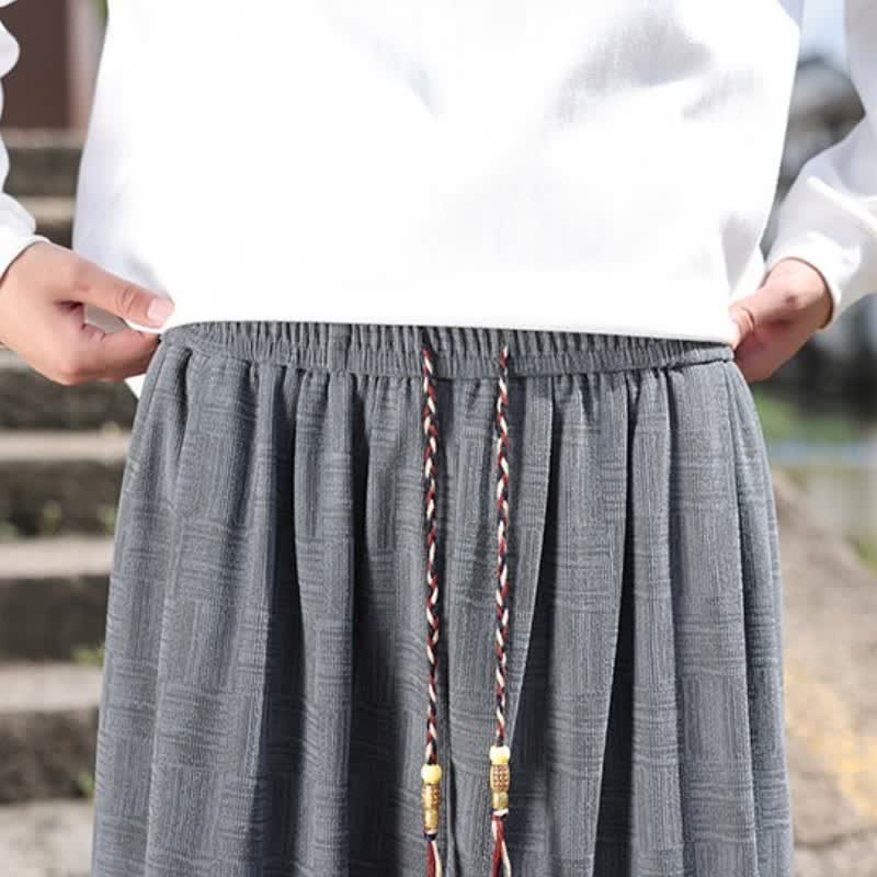 Buddha Stones Pantaloni alla caviglia da uomo stile harem con coulisse, casual, vintage, vintage, autunno/inverno, con motivo geometrico e tasca. - image 15