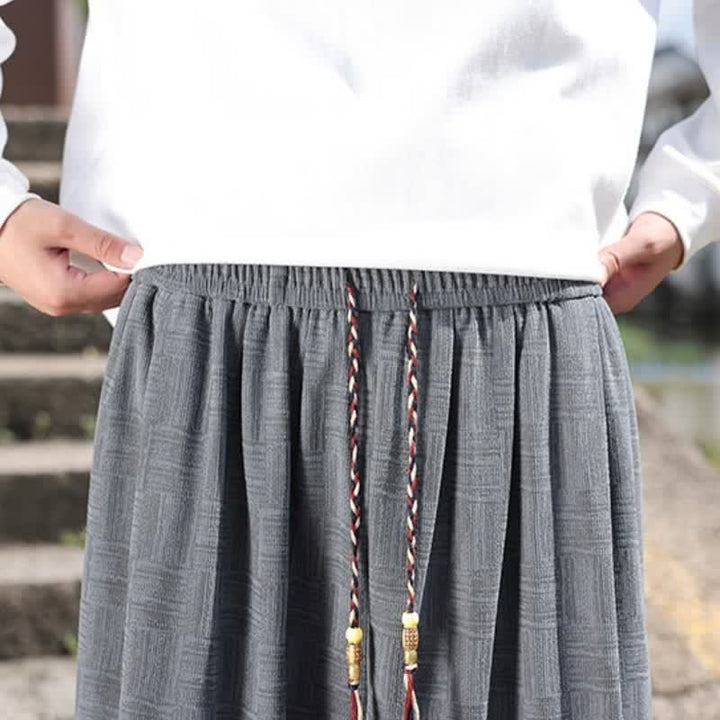 Buddha Stones Pantaloni alla caviglia da uomo stile harem con coulisse, casual, vintage, vintage, autunno/inverno, con motivo geometrico e tasca. - image 15
