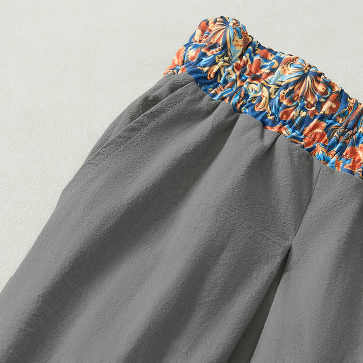 Buddha Stones Pantaloni lunghi da uomo primaverili/estivi casual boho con coulisse, motivo geometrico e vita elasticizzata, modello affusolato con tasche. - image 29